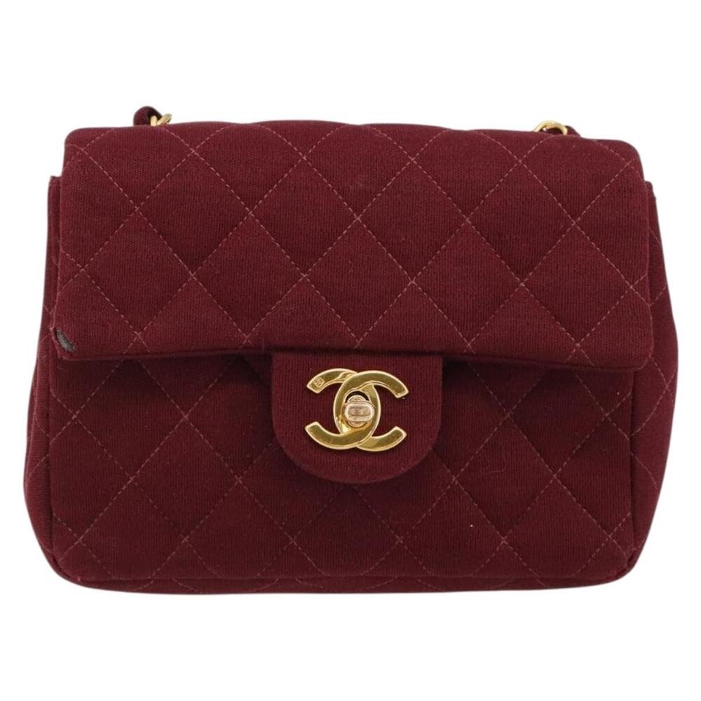 Chanel Matelasse Cotton Chain Shoulder Bag Red